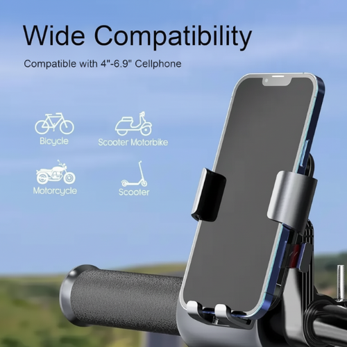 Adjustable Anti-Shake Cycle & Bike Mobile Stand (Waterproof, Universal Fit)