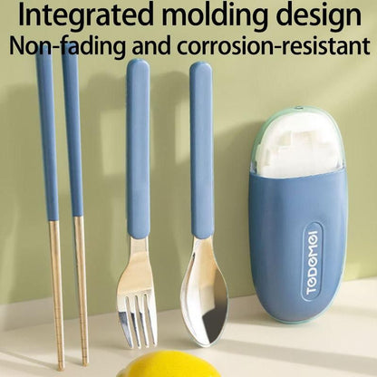 Portable Outdoor Camping Cutlery Set – Chopsticks, Spoon & Fork (2-Piece Kit)