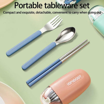 Portable Outdoor Camping Cutlery Set – Chopsticks, Spoon & Fork (2-Piece Kit)