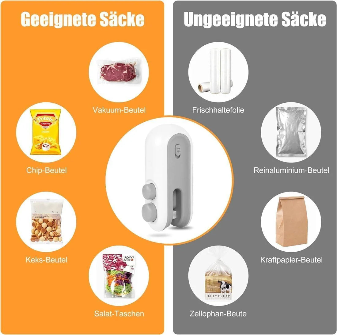 Portable Mini Sealing Machine 2 in 1 USB Rechargeable Magnetic, Bag Sealer, Heat Seal with Cutter