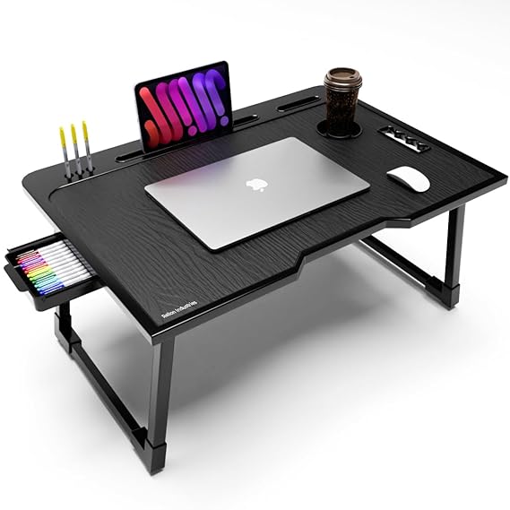 Study Table/Bed Table/Foldable and Portable Wooden/Writing Desk for Office/Home/School