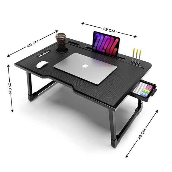 Study Table/Bed Table/Foldable and Portable Wooden/Writing Desk for Office/Home/School